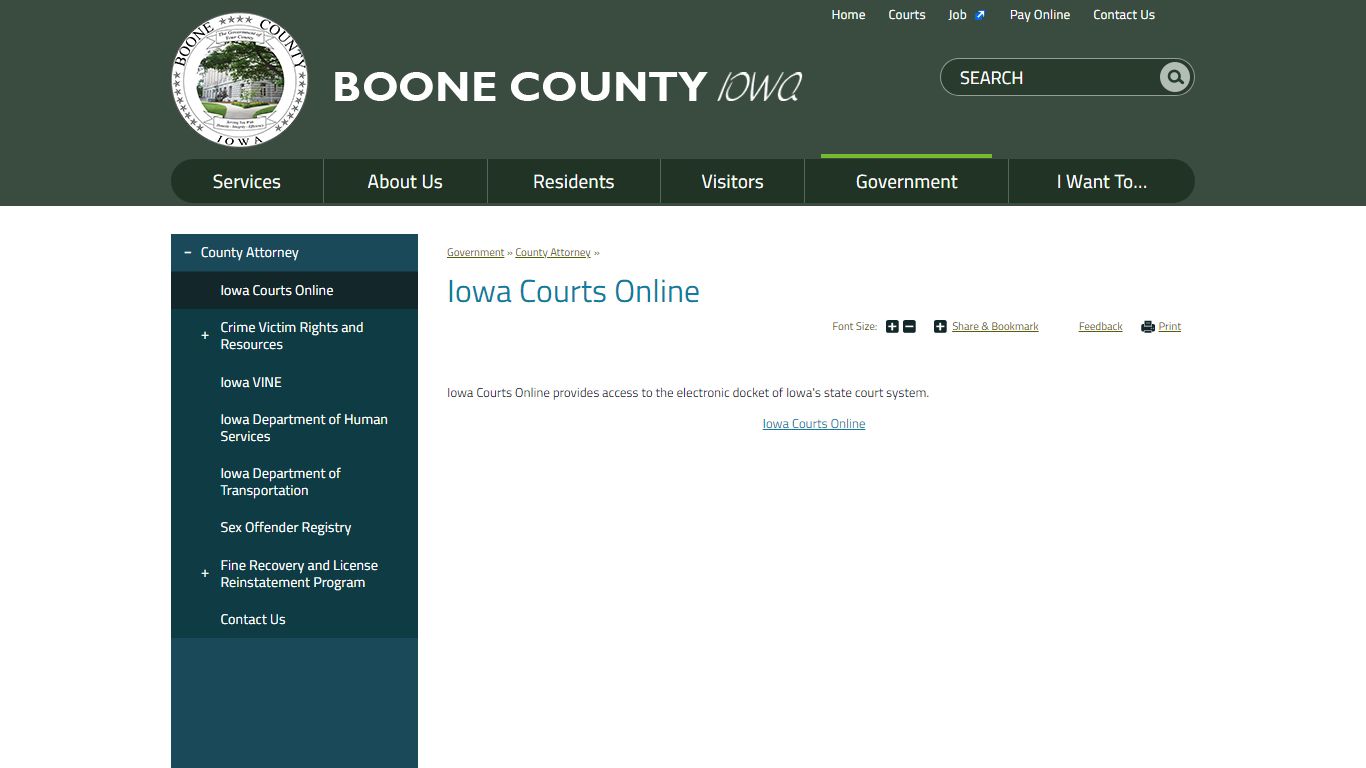 Iowa Courts Online | Boone County, IA