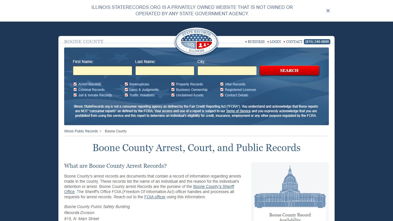 Boone County Arrest, Court, and Public Records
